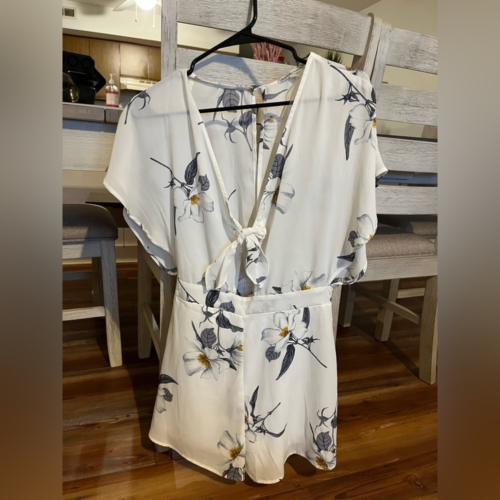 White floral romper